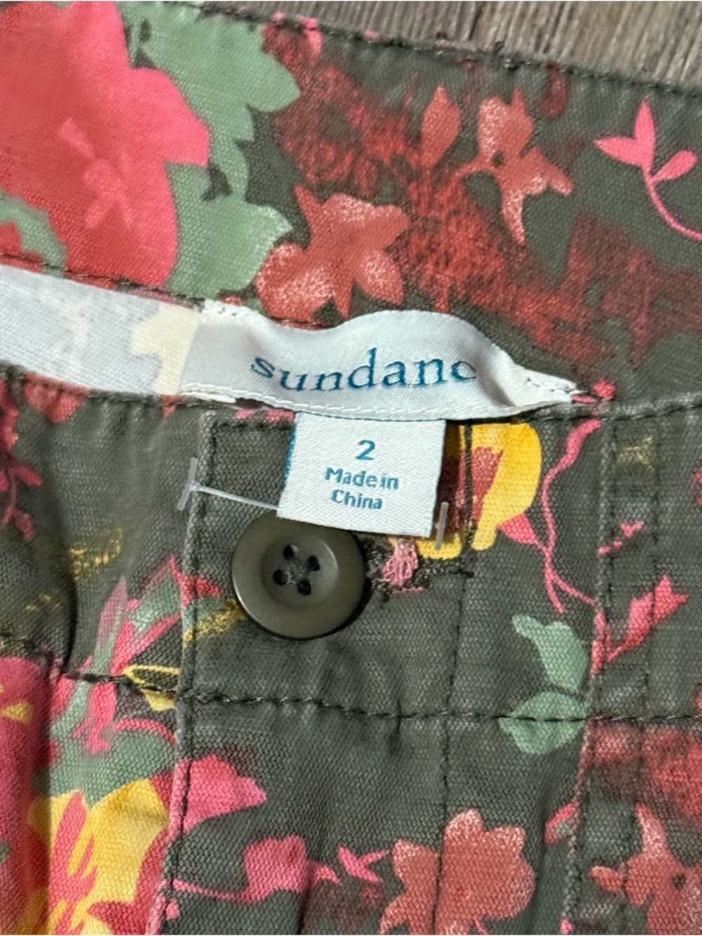 Sundance Catalog Sunny Blossom Bermuda Shorts Women's 2 Floral Utility Wear - Picture 3 of 6